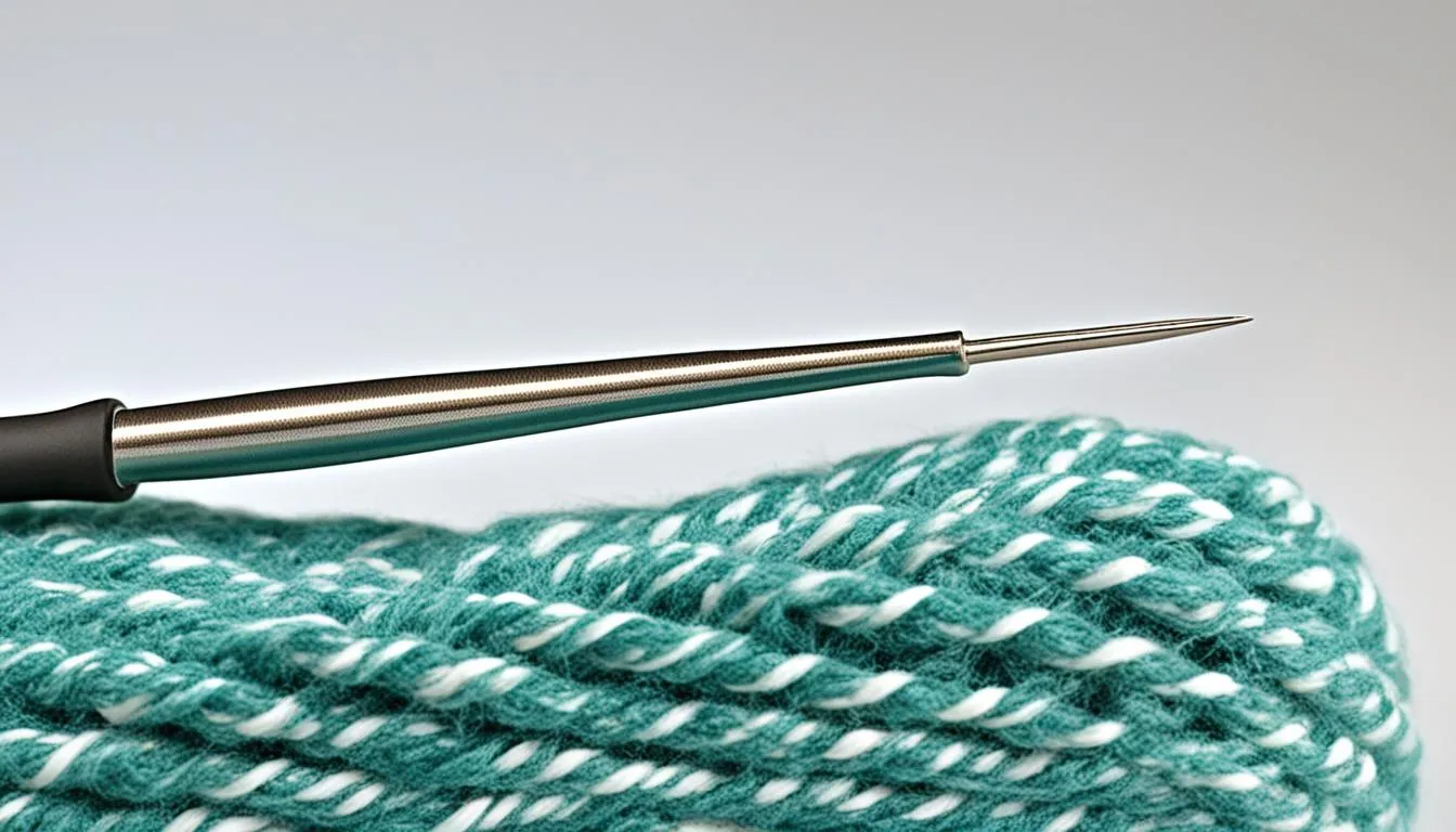 crochet hook and yarn